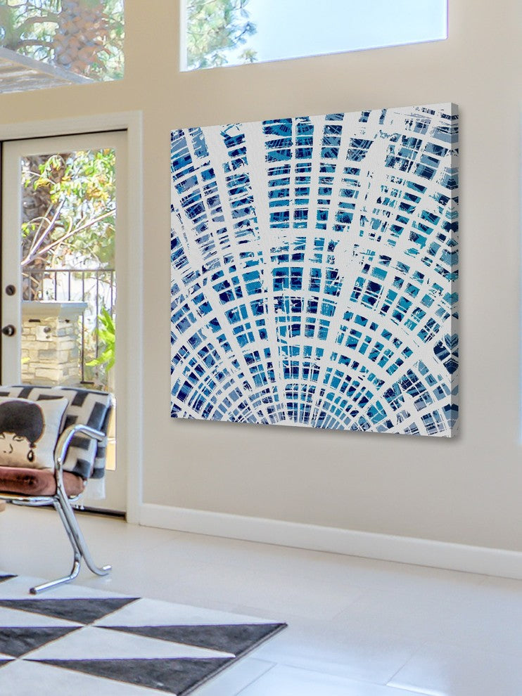 "Blue Outstretching" Painting Print on Wrapped Canvas