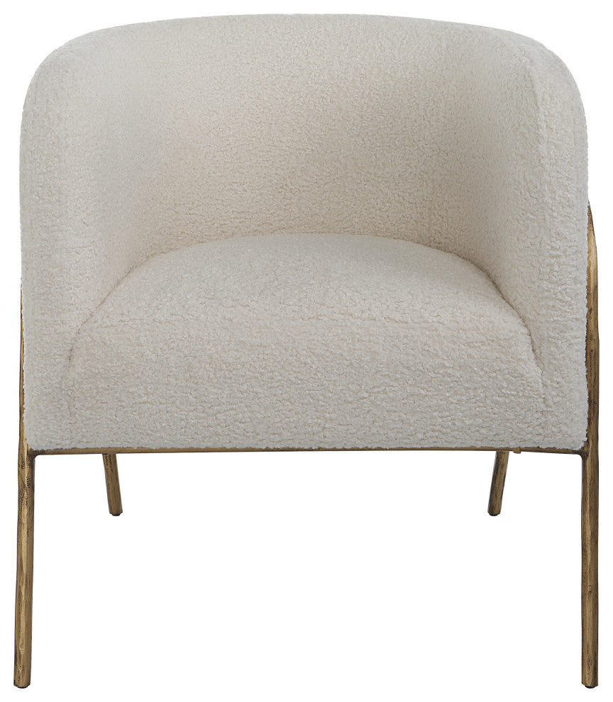 Uttermost 23686 Jacobsen Off White Shearling Accent Chair