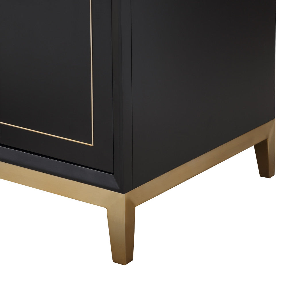 Gracie Bathroom Vanity, Midnight Black With White Quartz, 36"