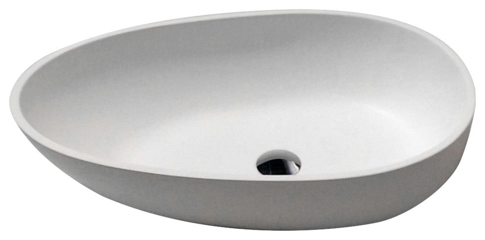 ANZZI Sensei One Piece Solid Surface Vessel Sink, Matte White