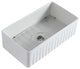 White Fireclay 33 in. Single Bowl Farmhouse Apron Kitchen Sink with Accessories,