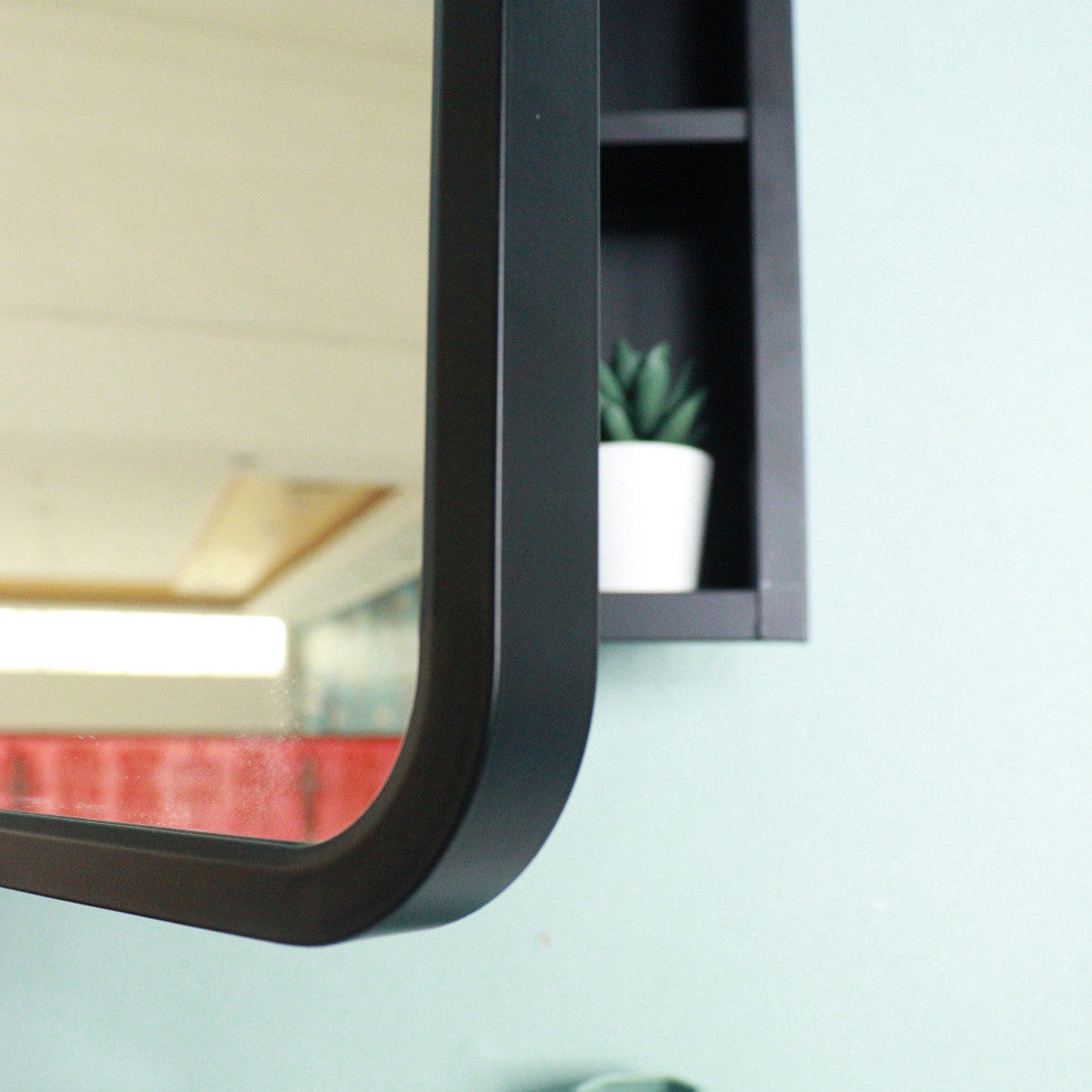 Rectangular Framed Surface/Recessed Mount Mirrored Medicine Cabinet with Shelves