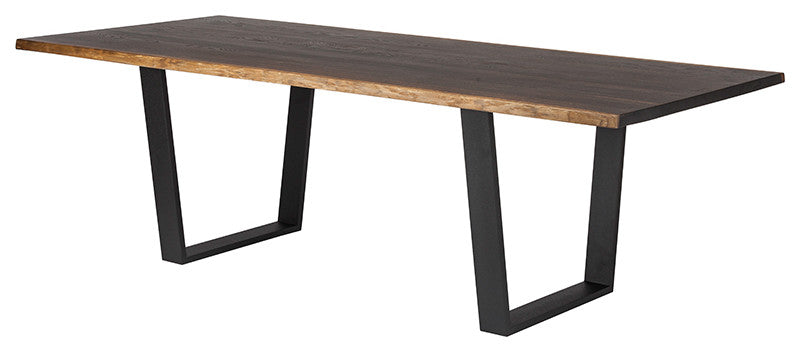 Versailles 96-Inch Dining Table In Seared Oak And Black Matte Base