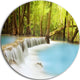 Waterfall Of Huai Mae Kamin, Landscape Round Metal Wall Art, 38"
