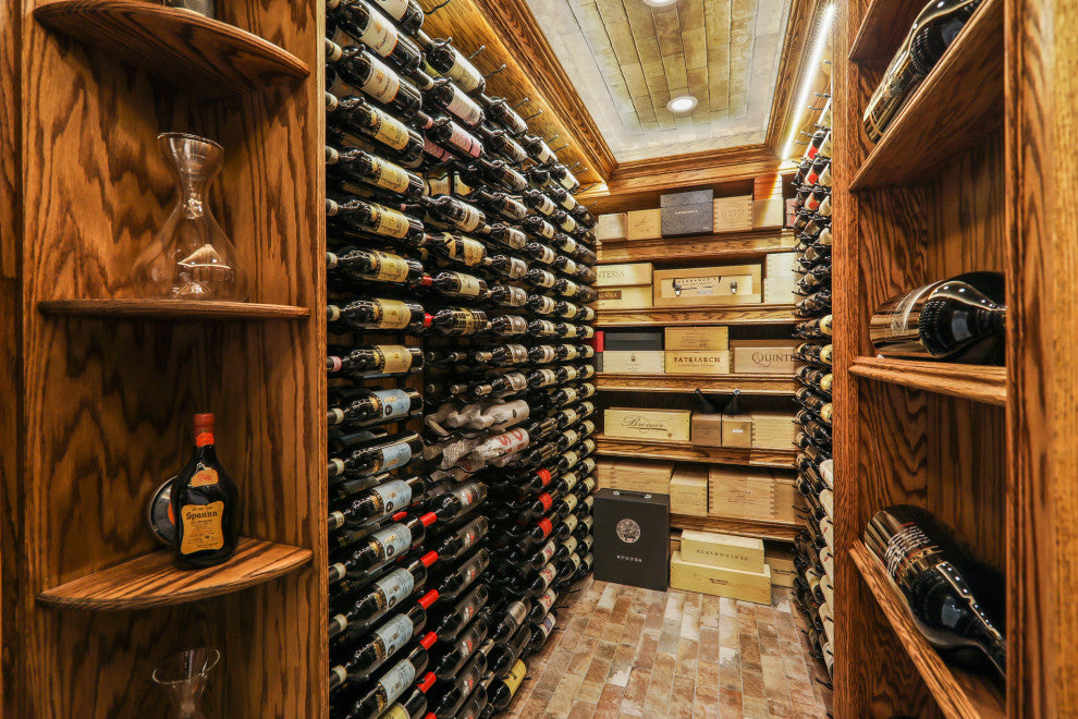 W Series Wine Rack 4 Wall Mounted Metal Bottle Storage, Golden Bronze, 36 Bottles (Triple Deep)