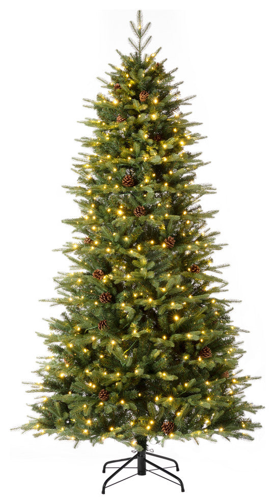 7' Pre-Lit Green Fir Artificial Christmas Tree With Lights
