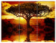 Lonely Tree in African Sunset, African Landscape Canvas Art, 36x28, 3 Panels