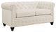Modern Urban Contemporary Fabric Loveseat, Beige Fabric