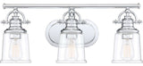 Grant 3-Light Bath Vanity, Polished Chrome