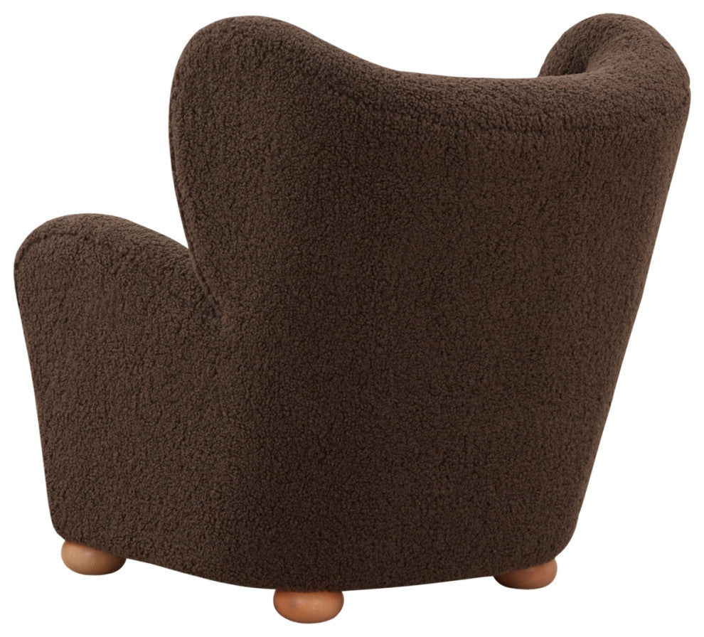 Safavieh Couture Galloway Wingback Accent Chair, Dark Brown/Natural