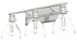 Van Nuys Brushed Nickel With Clear Glass 3 Light Vanity Wall