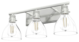 Van Nuys Brushed Nickel With Clear Glass 3 Light Vanity Wall