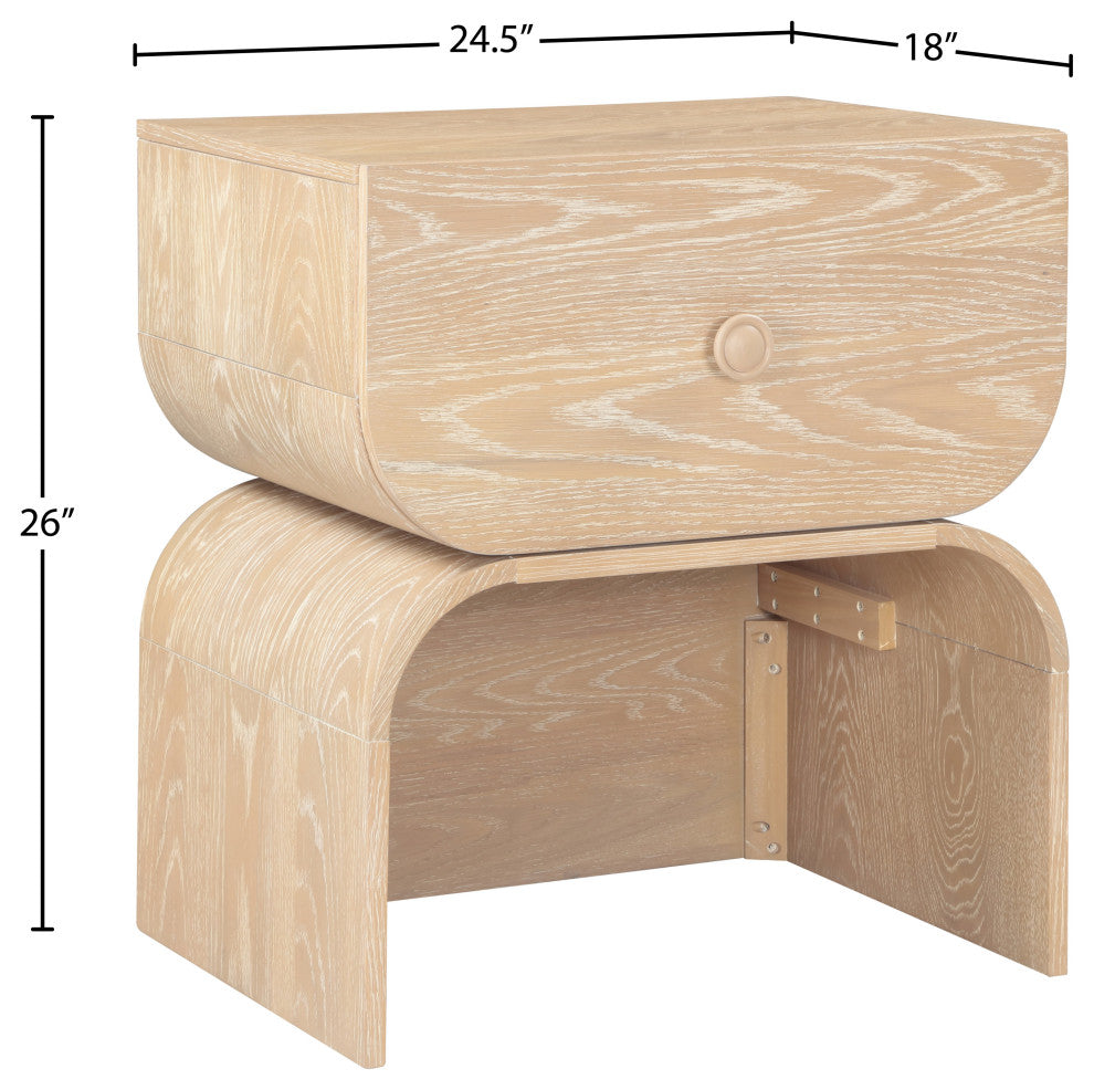 Jace Oak Veneer Night Stand, Natural