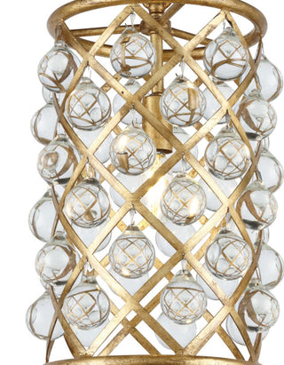 Elegant Lighting 1204D8/RC Madison 8"W Crystal Mini Pendant - Matte Black