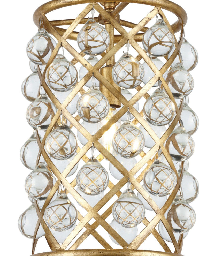 Elegant Lighting 1204D8/RC Madison 8"W Crystal Mini Pendant - Matte Black