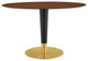 Zinque 48" Oval Dining Table, Gold Walnut