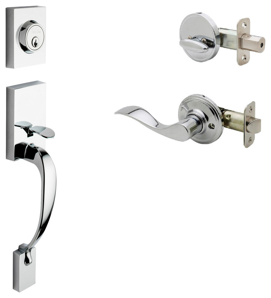 Active Handle Set, Waverlie Lever Interior Trim, Polished Stainless