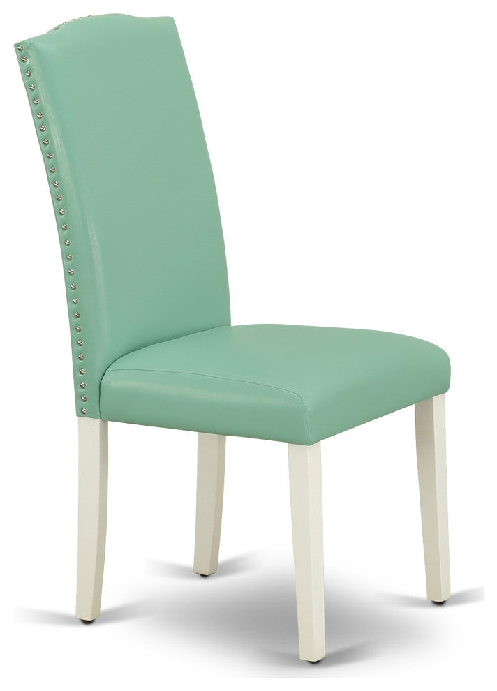 3Pc Dining Set, Nail Head Parsons Chairs, Butterfly Leaf Table, Linen White