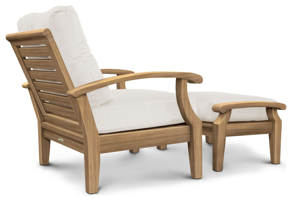 Cayman Club Chair and Ottoman Set (Natural)
