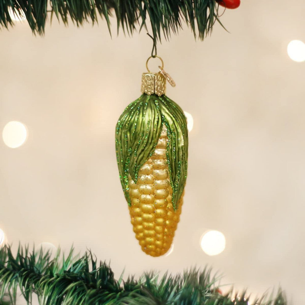 Old World Christmas Ear Of Corn Blown Glass Ornament
