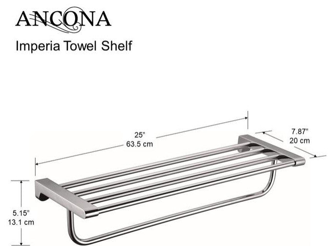 Ancona Imperia Towel Shelf in Chrome