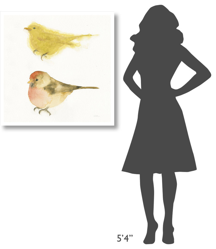 "Watercolor Birds I Sq" Digital Paper Print by Shirley Novak, 32"x32"