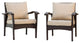 GDF Studio Bleecker Outdoor Brown Wicker Club Chair With Cushion, Set of 2, Brown