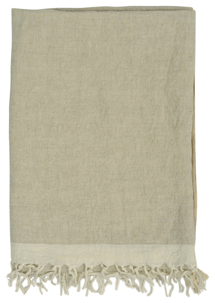 Chambray Solid Throw, 50"x70", Linen Stone