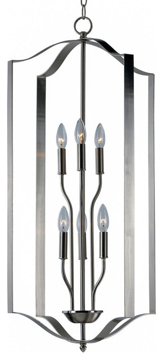 Maxim 10038 Provident 6 Light 18"W Taper Candle Pendant - Satin Nickel