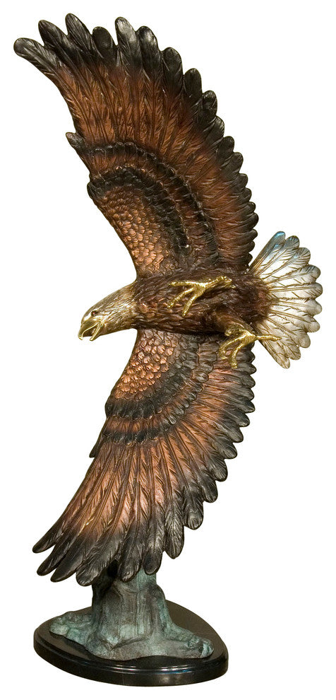 34" Eagle Sculpture With Marble Base