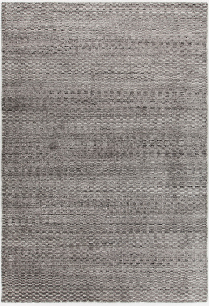 Melina Handwoven Contemporary Rug, Gray/Silver, Rectangular 9'x13'