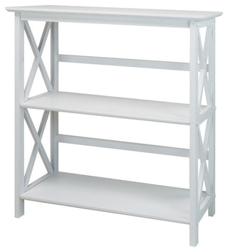 Montego 3-Shelf White Bookcase