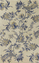 5' x 8' Wool Ivory or Blue Area Rug