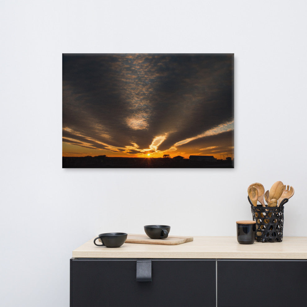 Sunset Indian River Inlet Coastal Landscape Canvas Wall Art Print, 24" X 36"