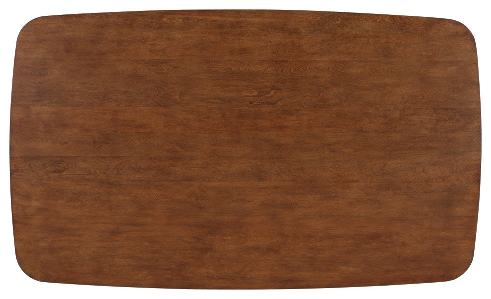 Bonito Faux Leather Dining Set, Walnut Finish, Midnight Blue, 7-Piece Set