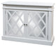 Two Door Cabinet White Finish Mirror Accents 42X14X32