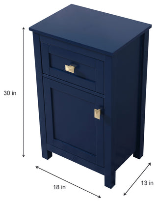 18" Wide Bathroom Storage Freedstanding Cabinet, Blue
