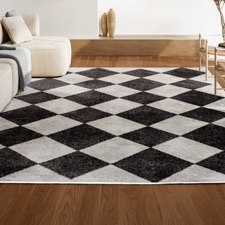 Draper Classic Geometric Diamond Pattern Area Rug
