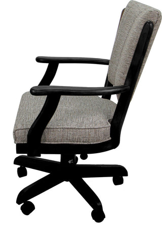 Caster Swivel Dining Chair on Wheels, Solid Wood, Jetty June Black