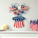 30.25"H Wooden/Metal Patriotic Flags Yard Stake/Wall Decor