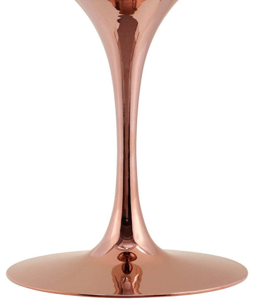 60" Dining Table, Oval, Pink White, Wood, Metal, Modern, Bistro Hospitality