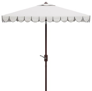 Safavieh Venice 7.5' Square Crank Umbrella, White/Black