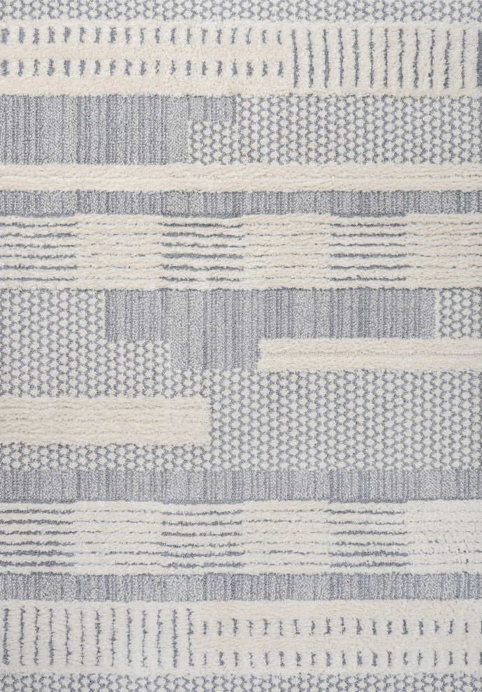 Kerstin Geometric High-Low Cream/Gray 3'x5' Area Rug