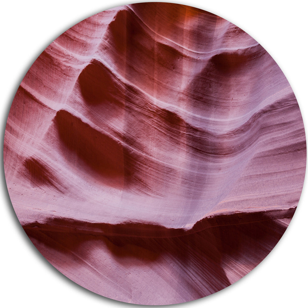 Upper Antelope Canyon Details, Landscape Photo Disc Metal Wall Art, 23"