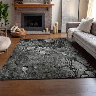 Premium Machine Washable Mayfield AMF558 Gray 5' x 7'6" Rug
