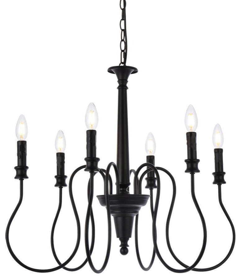 Flynn 6-Light Pendant, Black