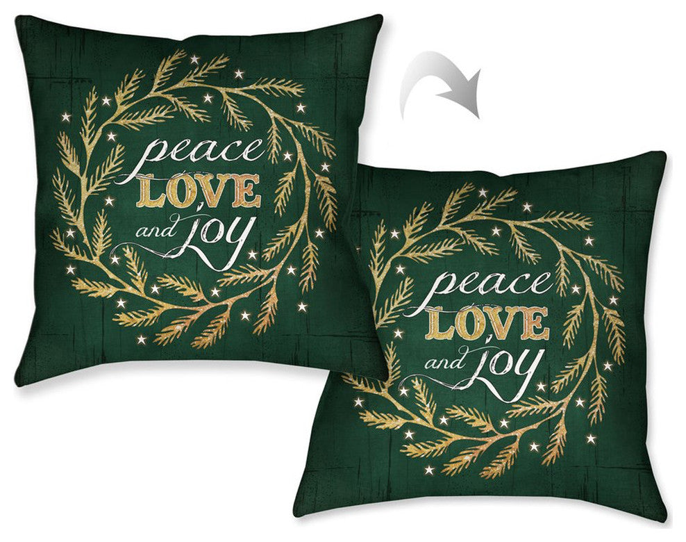 Laural Home Peace Love Joy 18" X 18" Indoor Decorative Pillow