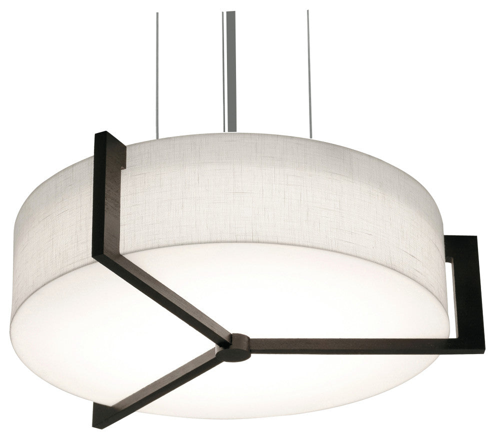 Apex 12'' Pendant, Espresso, Linen White Shade