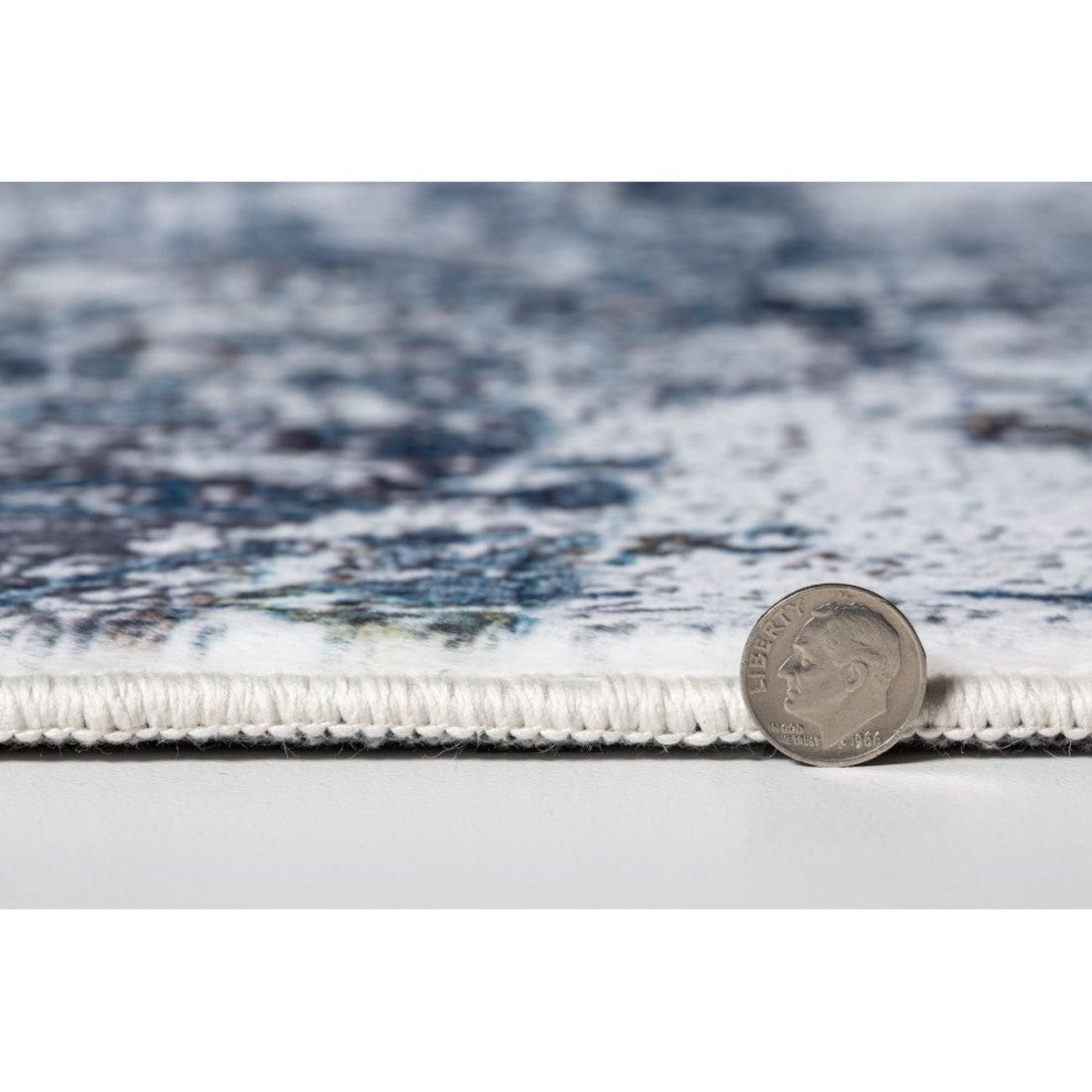 KAS Roxy 2804 Gray/Blue Galaxy Area Rug, 6'x9'