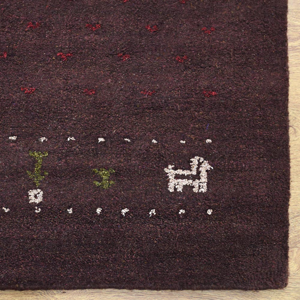 HAND KNOTTED LOOM SILK ECO-FRIENDLY AREA RUG-8'x10',Rectangle,Brown,Contemporary